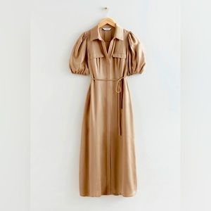 & Other Stories Beige Midi Dress